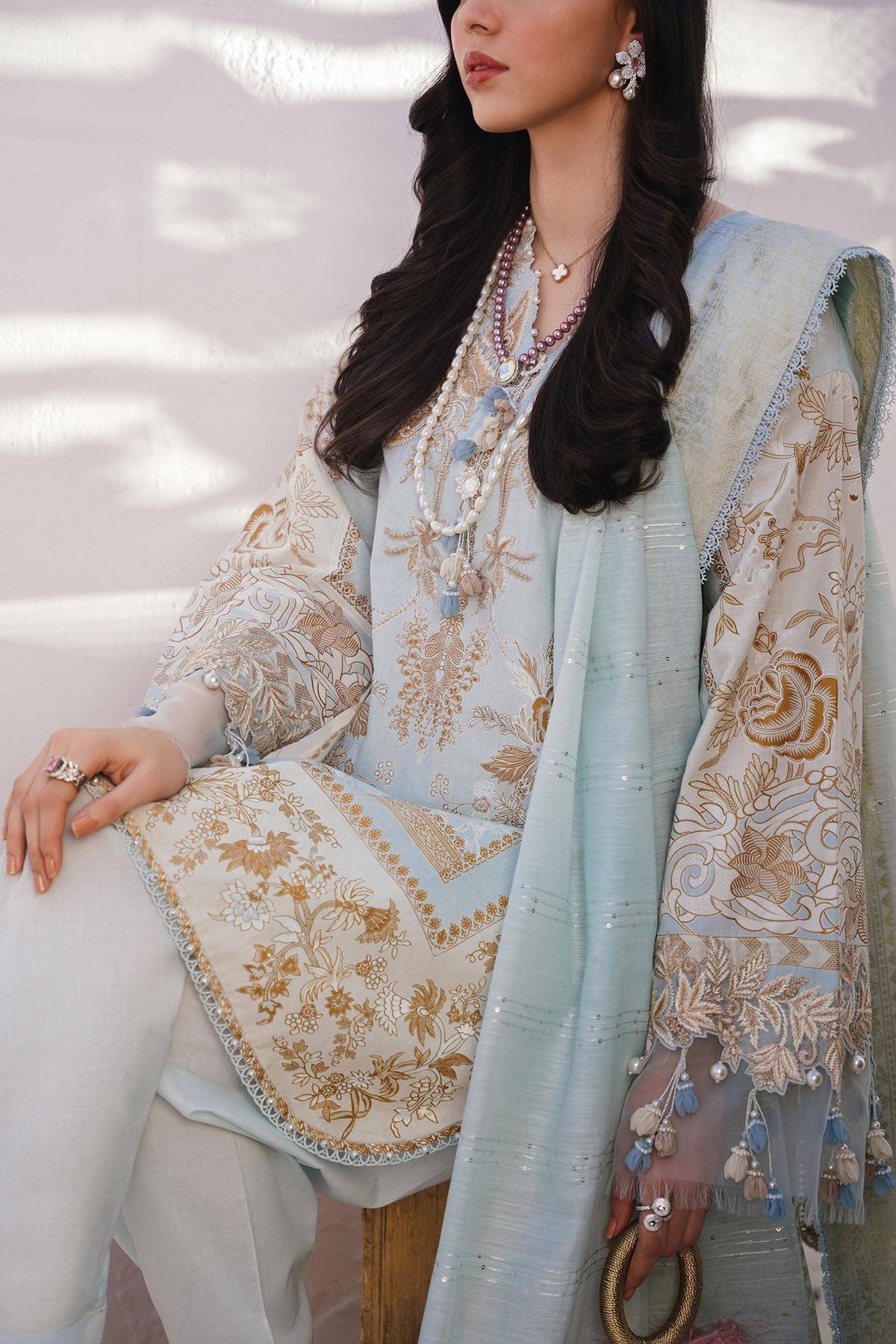 Sana Safinaz | Muzlin Spring 24 | M241-018B-CM -  Sana Safinaz Luxury - Original Designer Dress - House of Maryam