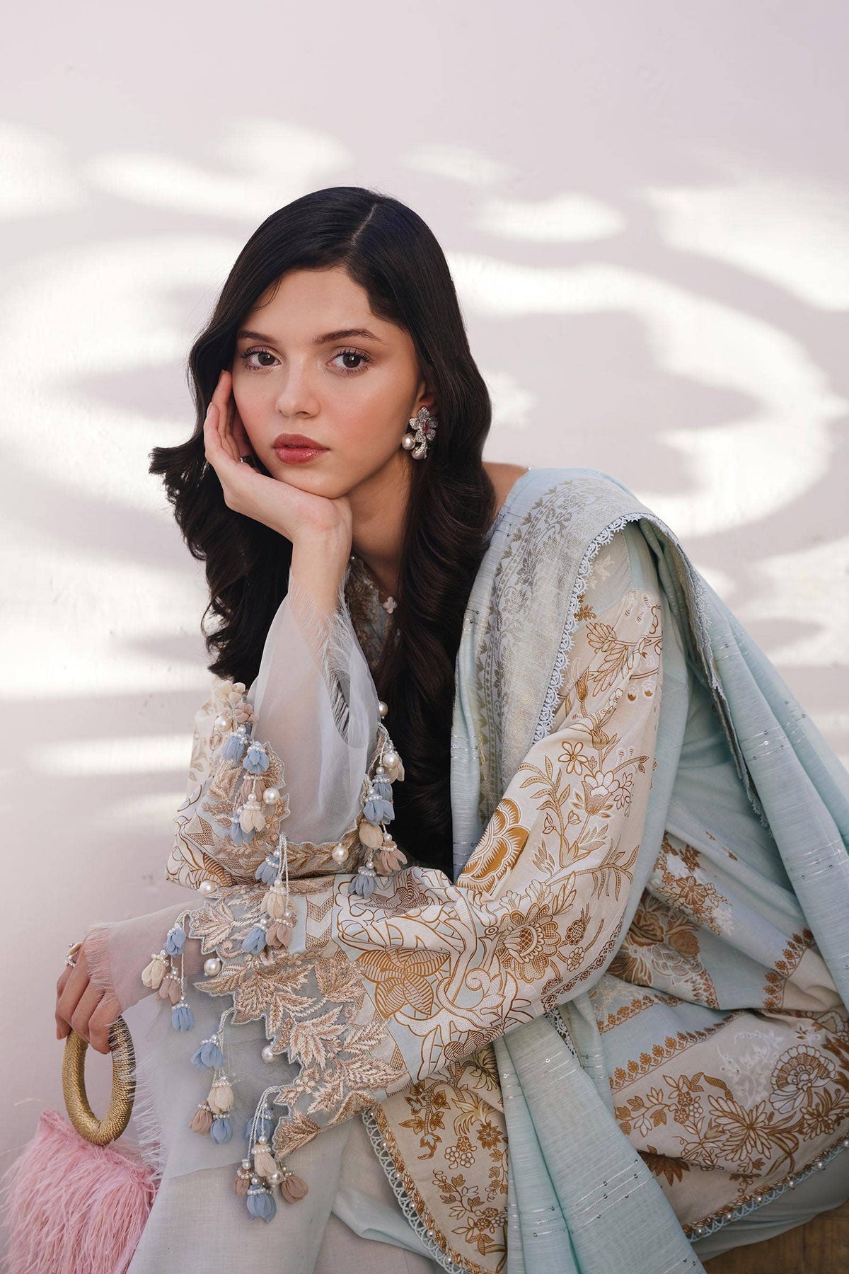Sana Safinaz | Muzlin Spring 24 | M241-018B-CM -  Sana Safinaz Luxury - Original Designer Dress - House of Maryam