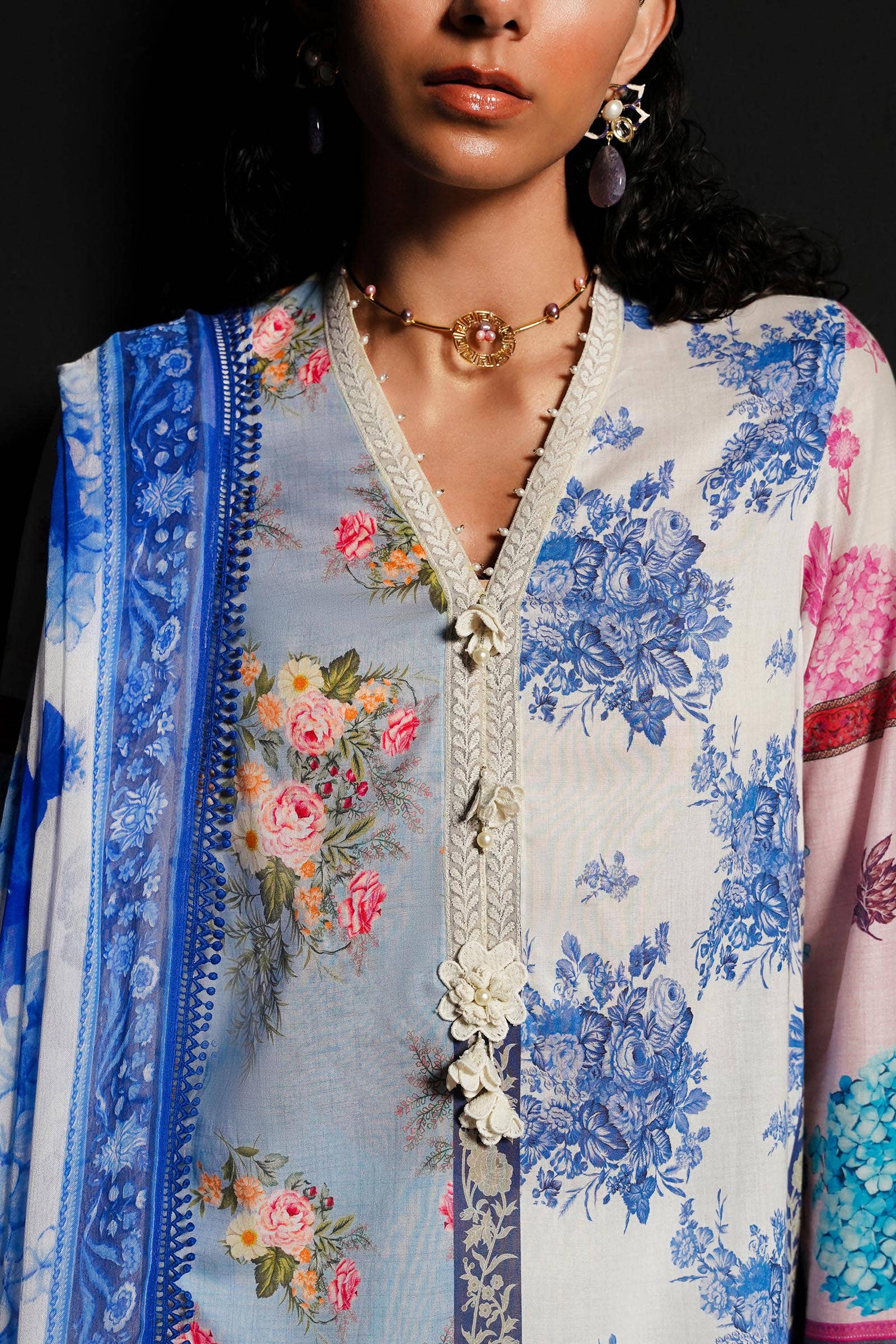 Sana Safinaz | Muzlin Spring 24 | M241-003A-CI -  Sana Safinaz Luxury -  House of Maryam