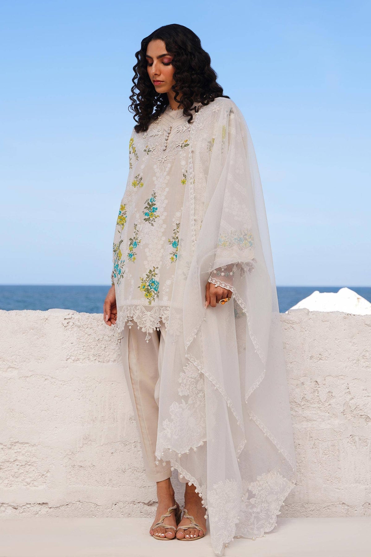 Sana Safinaz | Muzlin Spring 24 | M241-020A-CW -  Sana Safinaz Luxury - Original Designer Dress - House of Maryam