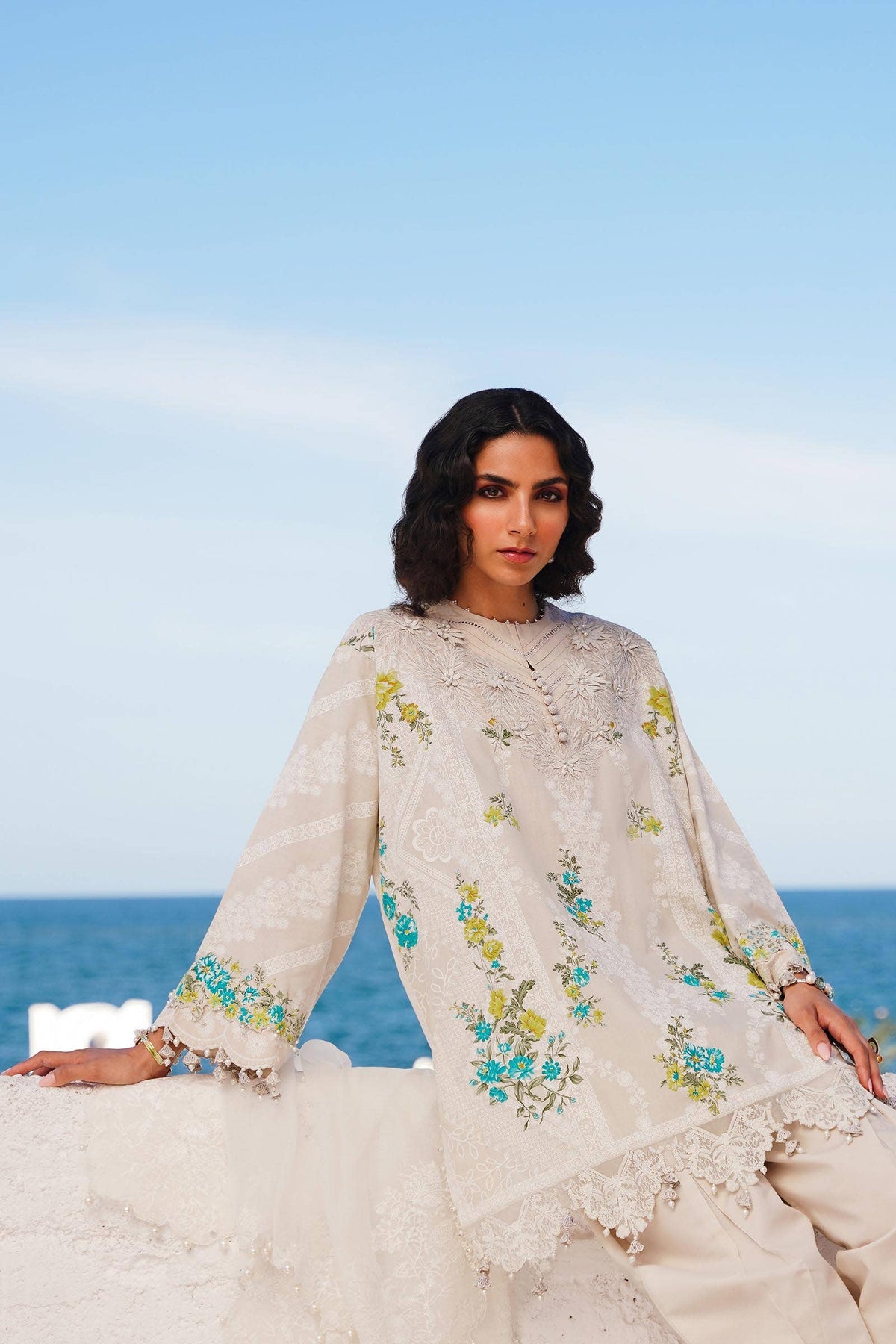 Sana Safinaz | Muzlin Spring 24 | M241-020A-CW -  Sana Safinaz Luxury - Original Designer Dress - House of Maryam