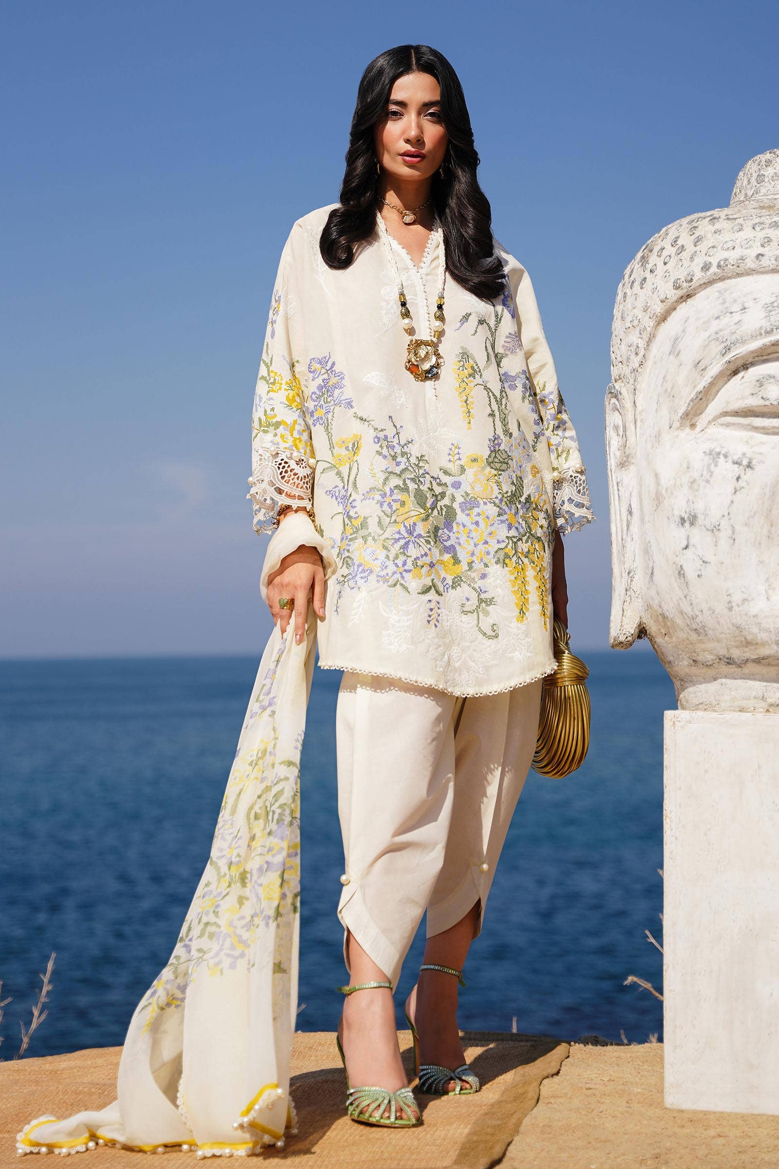 Sana Safinaz | Muzlin Spring 24 | M241-006A-CJ -  Sana Safinaz Luxury -  House of Maryam