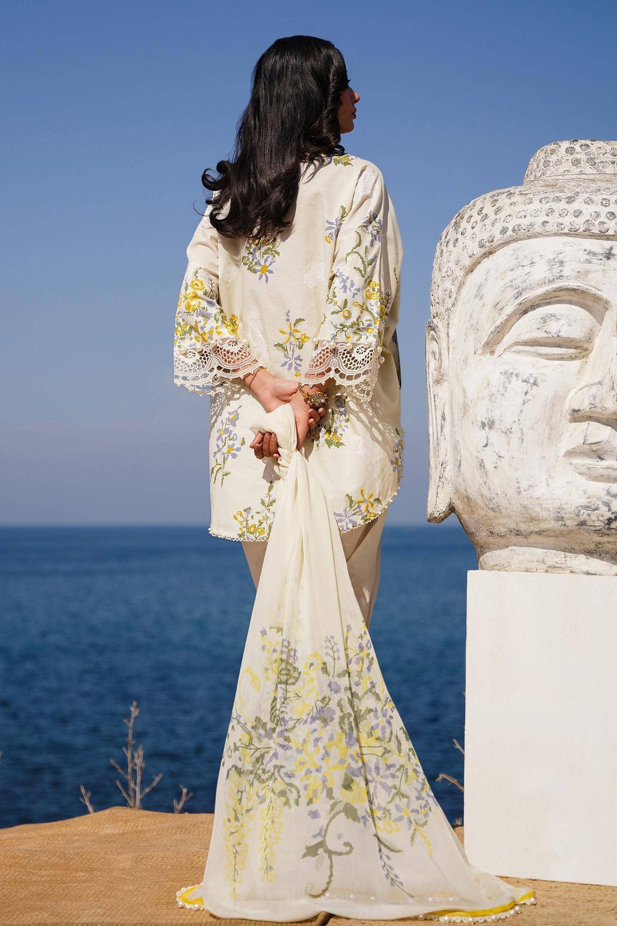 Sana Safinaz | Muzlin Spring 24 | M241-006A-CJ -  Sana Safinaz Luxury - Original Designer Dress - House of Maryam