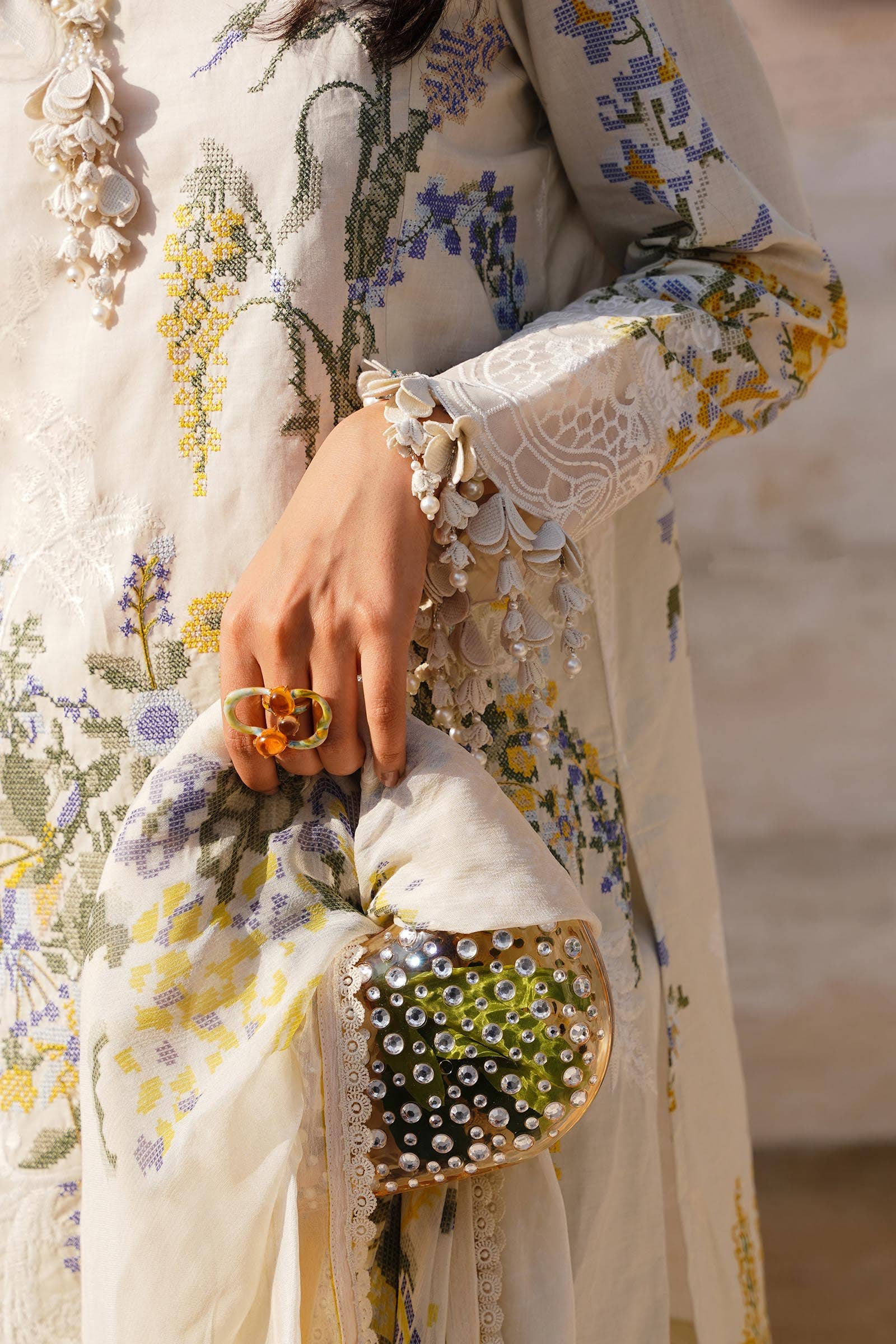Sana Safinaz | Muzlin Spring 24 | M241-006A-CJ -  Sana Safinaz Luxury -  House of Maryam