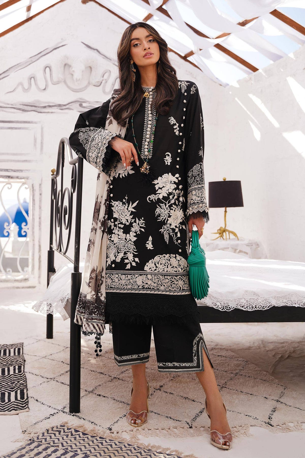 Sana Safinaz | Muzlin Spring 24 | M241-007A-CJ -  Sana Safinaz Luxury - Original Designer Dress - House of Maryam