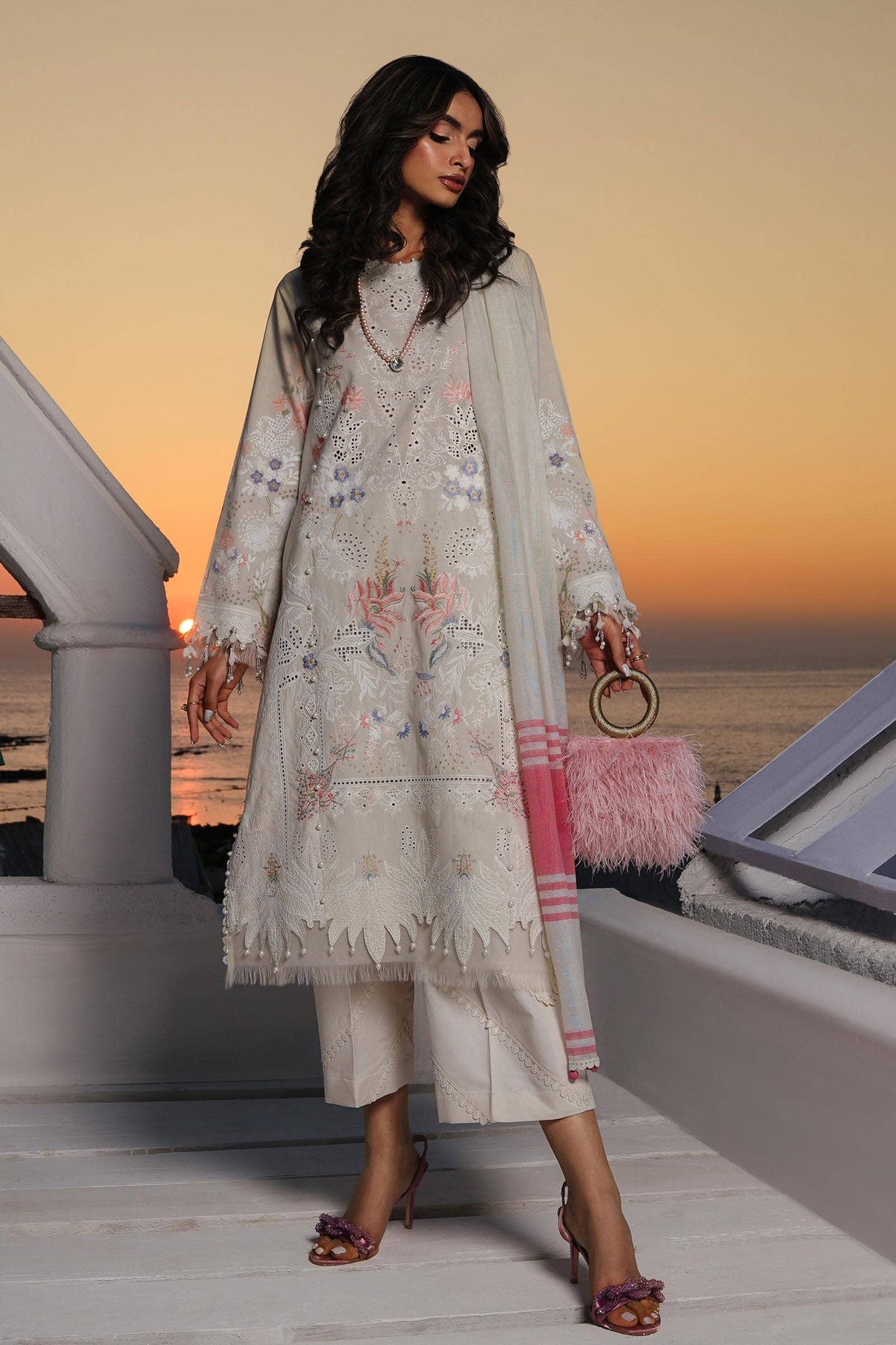 Sana Safinaz | Muzlin Spring 24 | M241-009A-DF -  Sana Safinaz Luxury - Original Designer Dress - House of Maryam