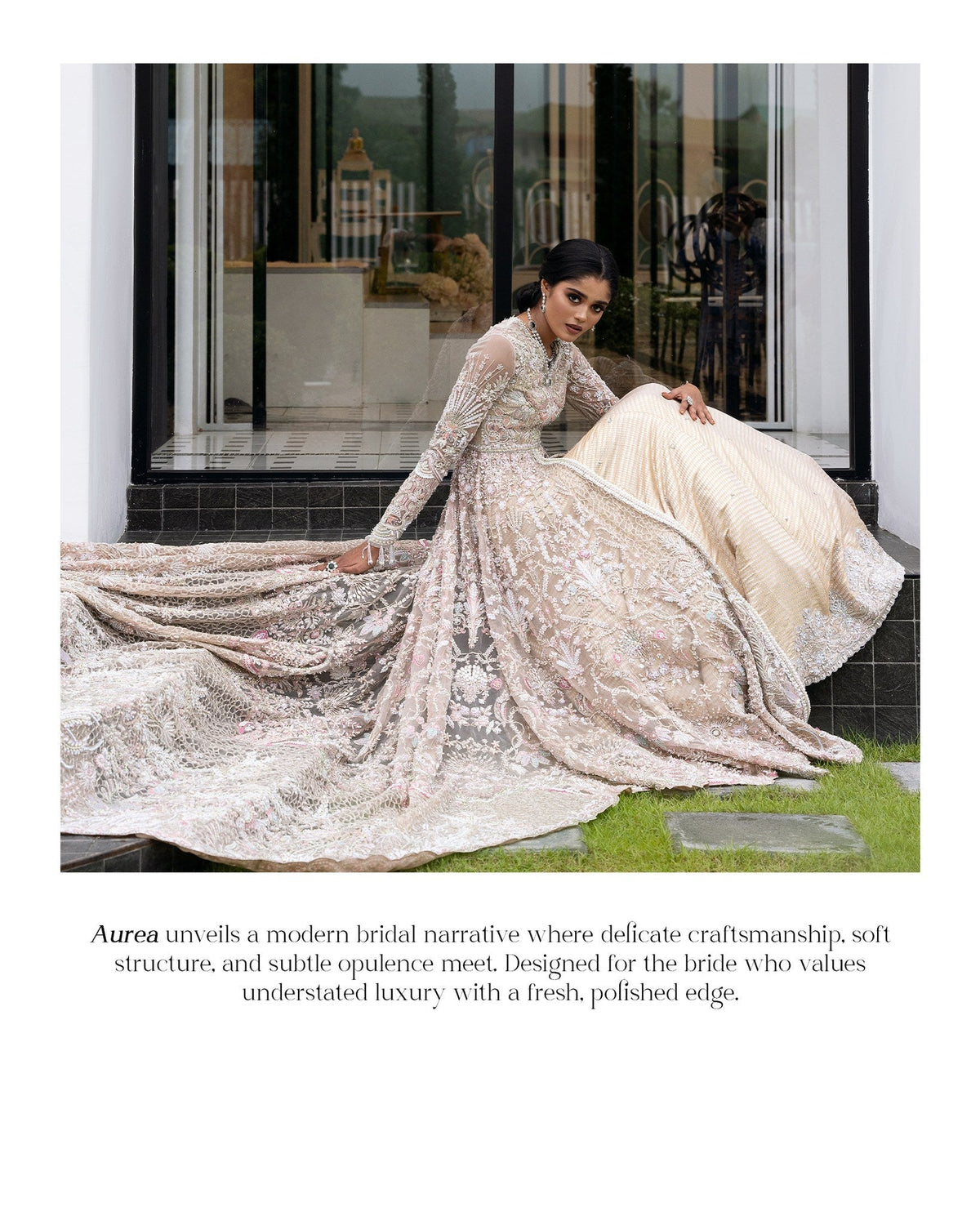 Mysie by Tahira | Aurea Luxury Formals | GULSHAN-Brand:Mysie by Tahira-Type:Ladies Clothes-Blush Peach-Organza-House of Maryam- Buy in UK, USA