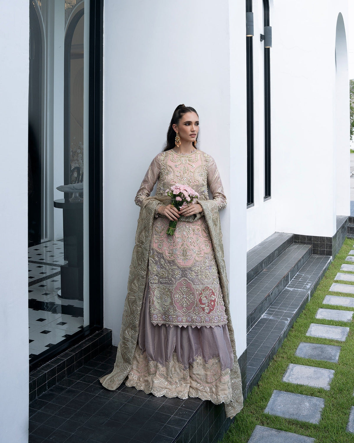 Mysie by Tahira | Aurea Luxury Formals | INSHA-Brand:Mysie by Tahira-Type:Ladies Clothes-Lilac-Tissue-House of Maryam- Buy in UK, USA