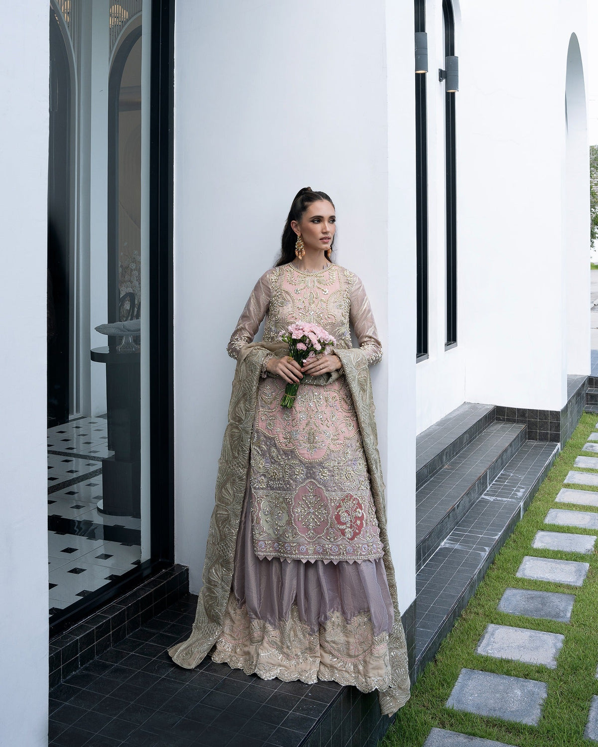 Mysie by Tahira | Aurea Luxury Formals | INSHA-Brand:Mysie by Tahira-Type:Ladies Clothes-Lilac-Tissue-House of Maryam- Buy in UK, USA