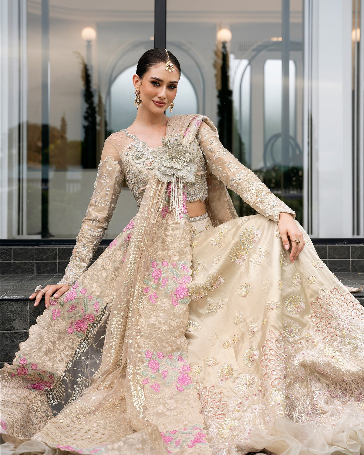 Mysie by Tahira | Aurea Luxury Formals | IZNIK-Brand:Mysie by Tahira-Type:Ladies Clothes-Gold-Tissue-House of Maryam- Buy in UK, USA