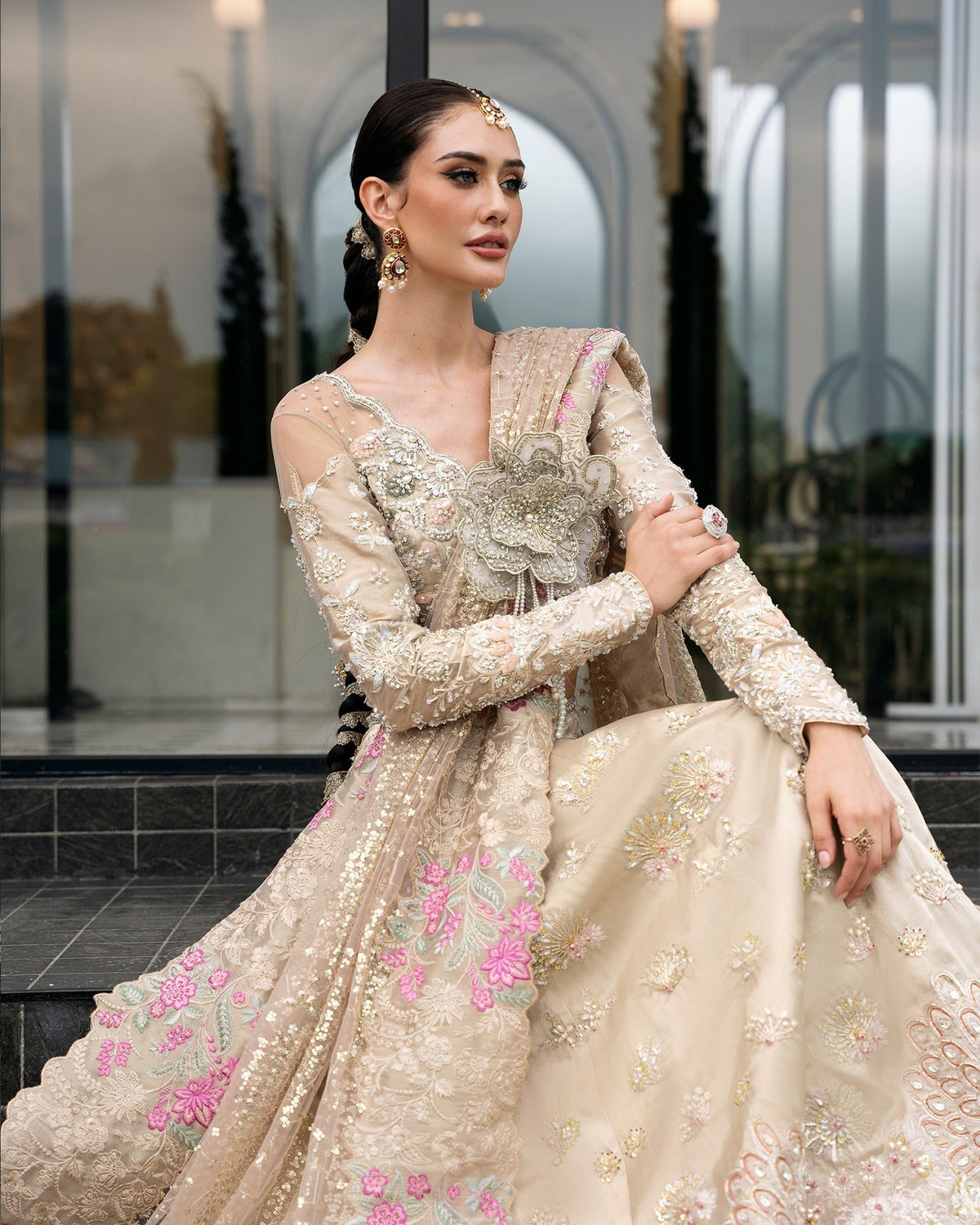 Mysie by Tahira | Aurea Luxury Formals | IZNIK-Brand:Mysie by Tahira-Type:Ladies Clothes-Gold-Tissue-House of Maryam- Buy in UK, USA