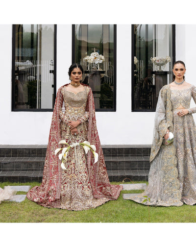 Mysie by Tahira | Aurea Luxury Formals | MAUVE-Brand:Mysie by Tahira-Type:Ladies Clothes-Ruby Red-Raw Silk-House of Maryam- Buy in UK, USA