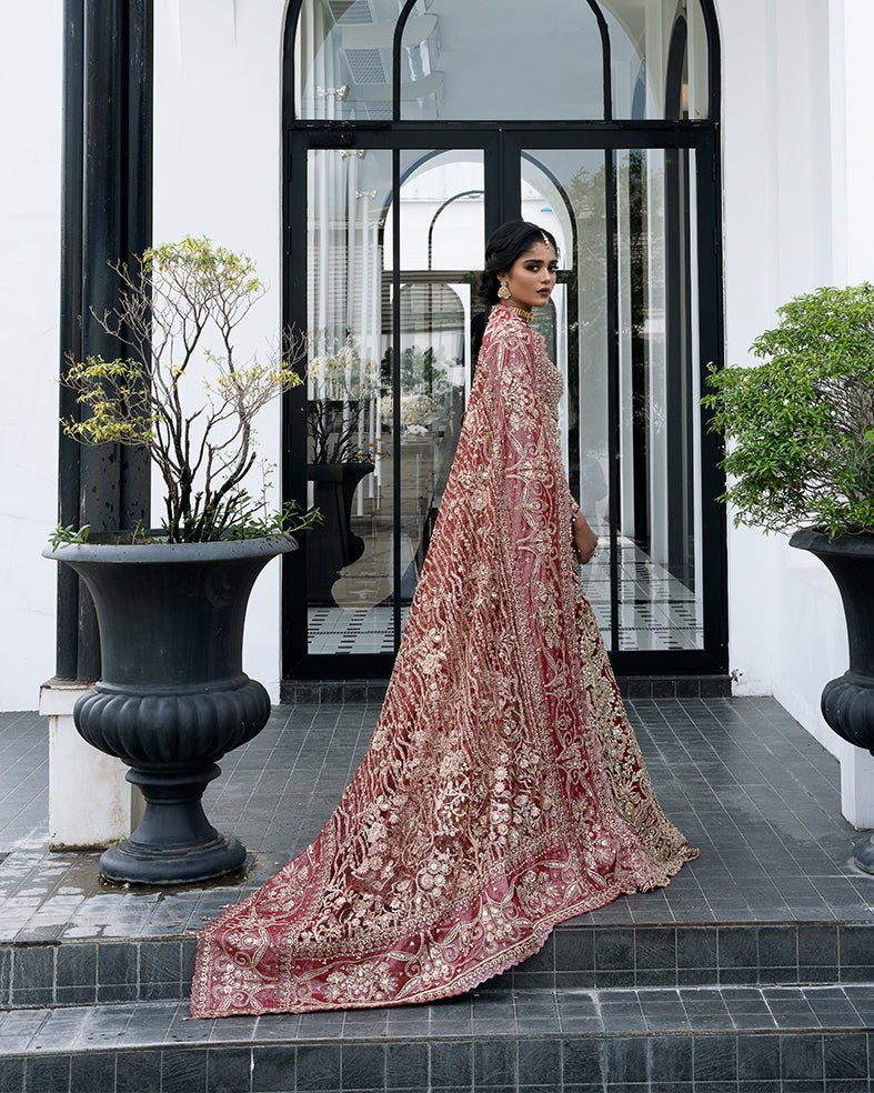 Mysie by Tahira | Aurea Luxury Formals | MAUVE-Brand:Mysie by Tahira-Type:Ladies Clothes-Ruby Red-Raw Silk-House of Maryam- Buy in UK, USA