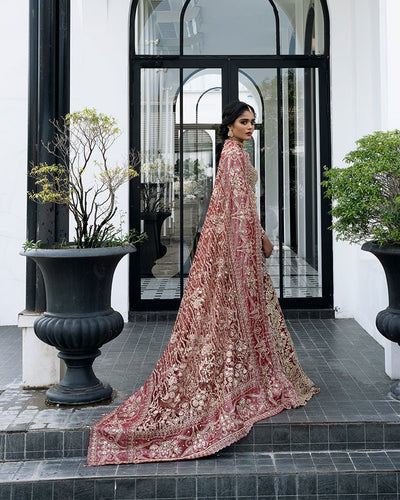 Mysie by Tahira | Aurea Luxury Formals | MAUVE-Brand:Mysie by Tahira-Type:Ladies Clothes-Ruby Red-Raw Silk-House of Maryam- Buy in UK, USA