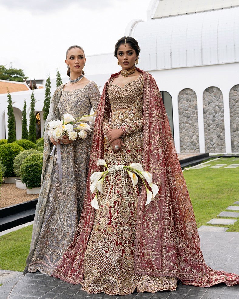 Mysie by Tahira | Aurea Luxury Formals | MAUVE-Brand:Mysie by Tahira-Type:Ladies Clothes-Ruby Red-Raw Silk-House of Maryam- Buy in UK, USA