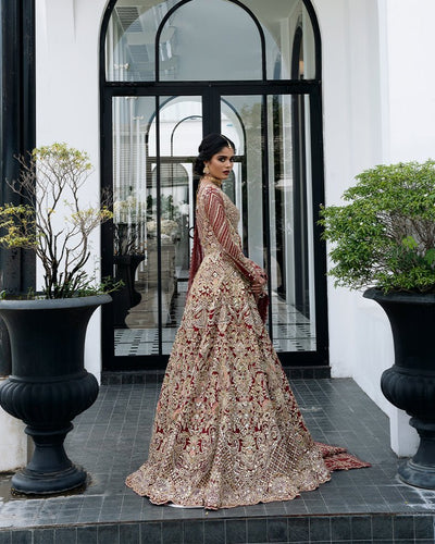 Mysie by Tahira | Aurea Luxury Formals | MAUVE-Brand:Mysie by Tahira-Type:Ladies Clothes-Ruby Red-Raw Silk-House of Maryam- Buy in UK, USA