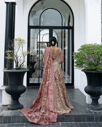 Mysie by Tahira | Aurea Luxury Formals | MAUVE-Brand:Mysie by Tahira-Type:Ladies Clothes-Ruby Red-Raw Silk-House of Maryam- Buy in UK, USA