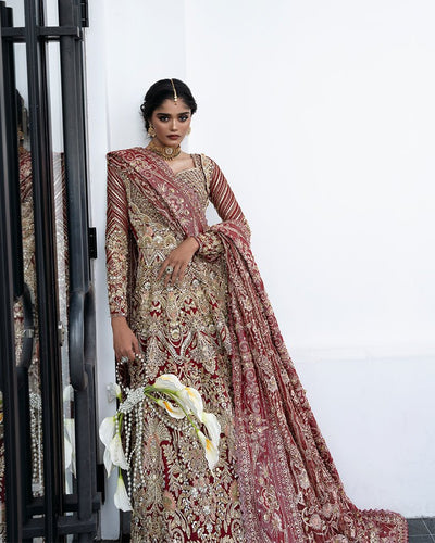 Mysie by Tahira | Aurea Luxury Formals | MAUVE-Brand:Mysie by Tahira-Type:Ladies Clothes-Ruby Red-Raw Silk-House of Maryam- Buy in UK, USA