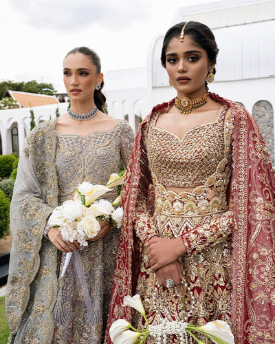 Mysie by Tahira | Aurea Luxury Formals | MAUVE-Brand:Mysie by Tahira-Type:Ladies Clothes-Ruby Red-Raw Silk-House of Maryam- Buy in UK, USA
