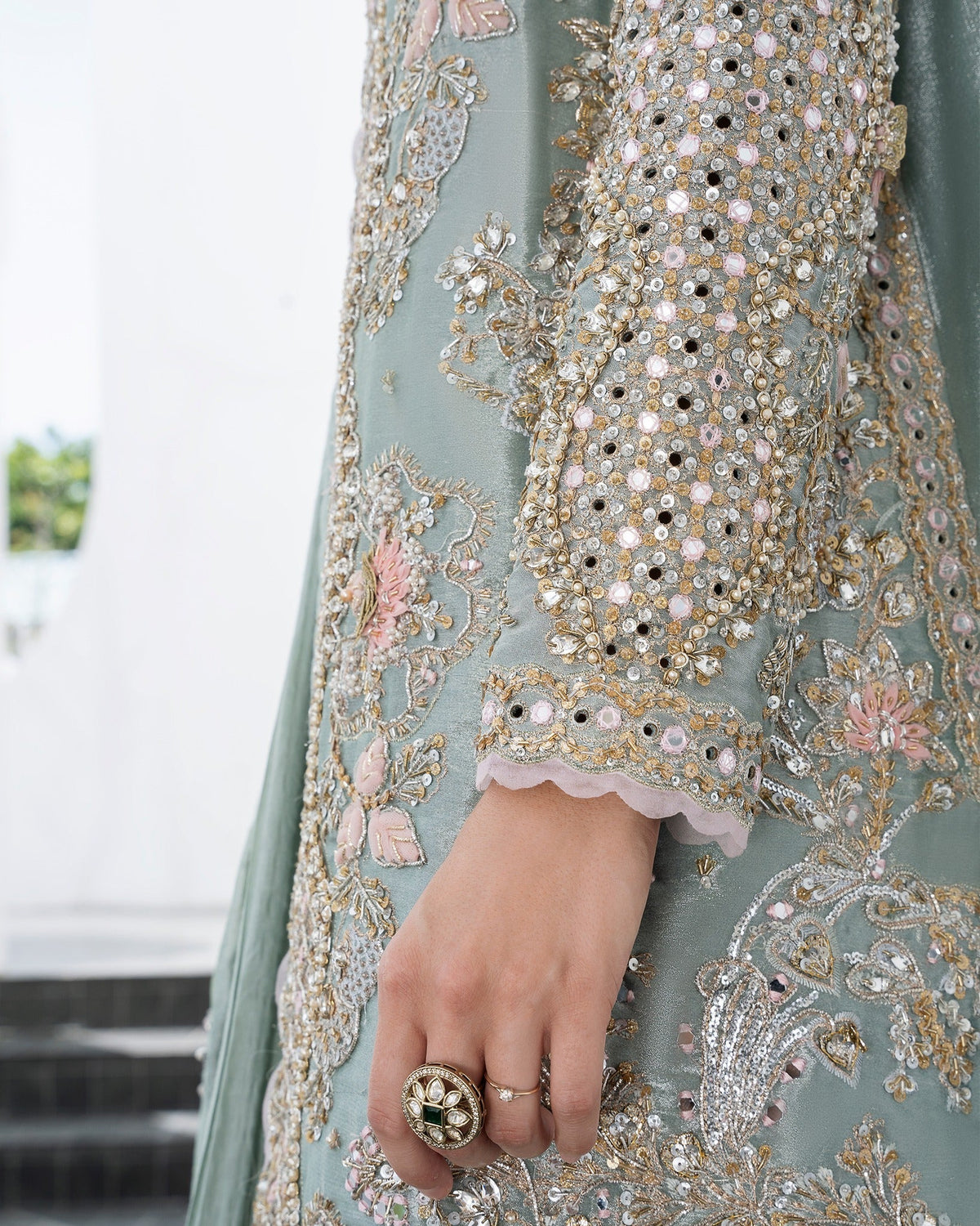 Mysie by Tahira | Aurea Luxury Formals | REGA-Brand:Mysie by Tahira-Type:Ladies Clothes-Pale Mint Green-Tissue-House of Maryam- Buy in UK, USA