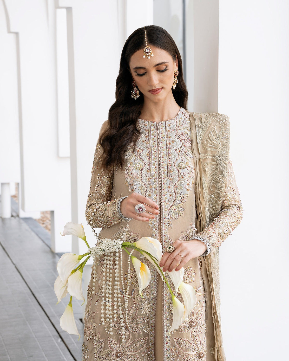Mysie by Tahira | Aurea Luxury Formals | SILA-Brand:Mysie by Tahira-Type:Ladies Clothes-Gold-Tissue-House of Maryam- Buy in UK, USA