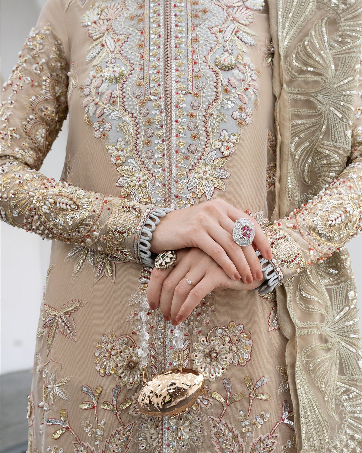 Mysie by Tahira | Aurea Luxury Formals | SILA-Brand:Mysie by Tahira-Type:Ladies Clothes-Gold-Tissue-House of Maryam- Buy in UK, USA