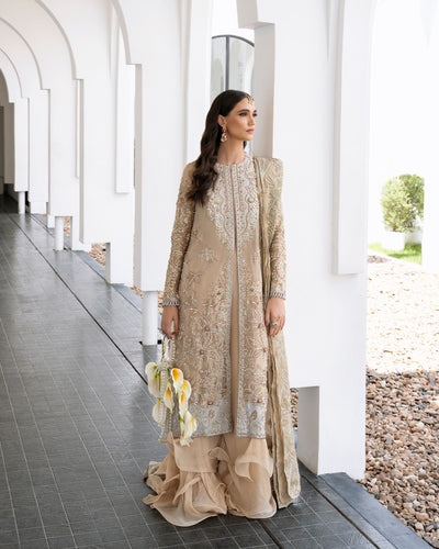 Mysie by Tahira | Aurea Luxury Formals | SILA-Brand:Mysie by Tahira-Type:Ladies Clothes-Gold-Tissue-House of Maryam- Buy in UK, USA