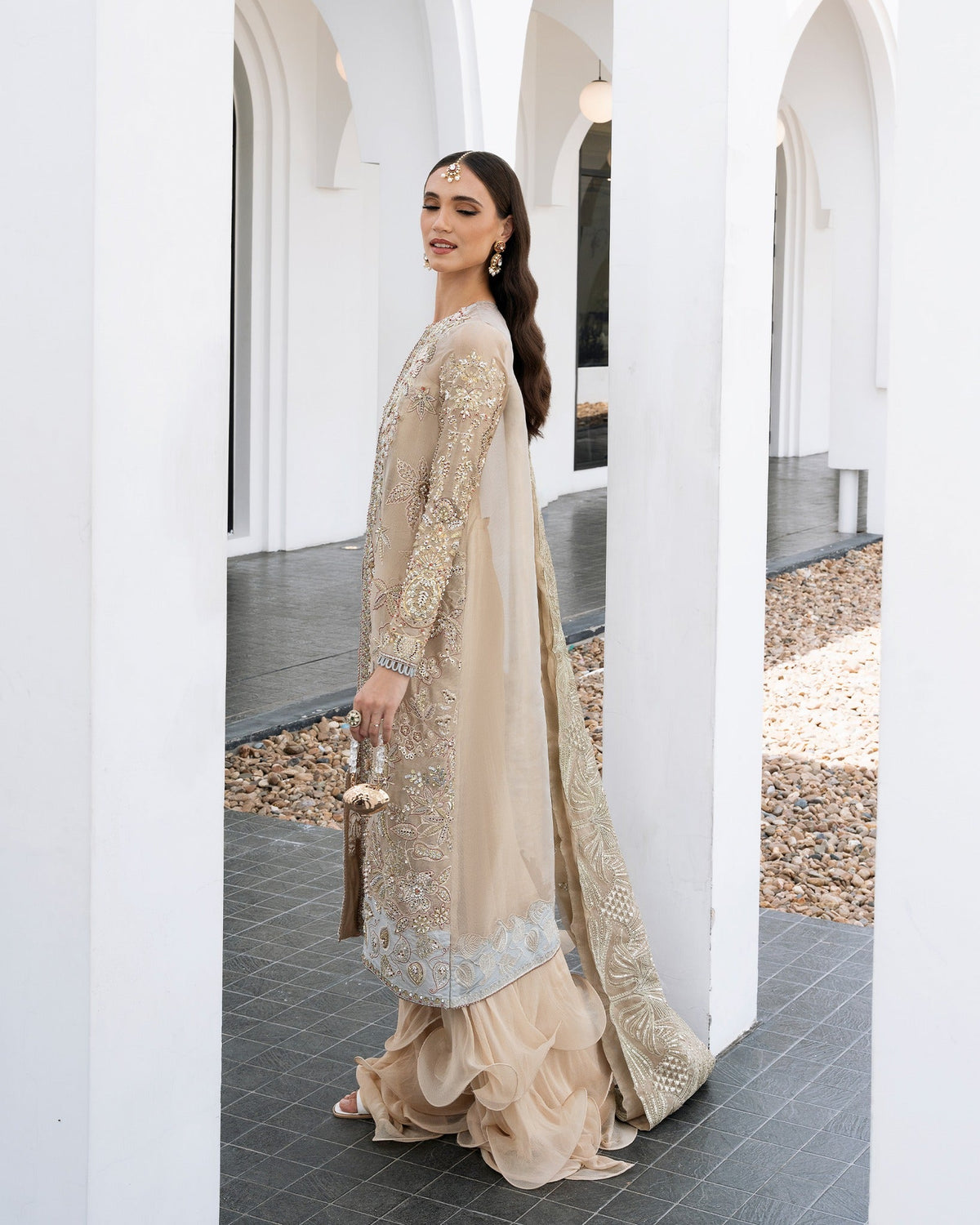 Mysie by Tahira | Aurea Luxury Formals | SILA-Brand:Mysie by Tahira-Type:Ladies Clothes-Gold-Tissue-House of Maryam- Buy in UK, USA