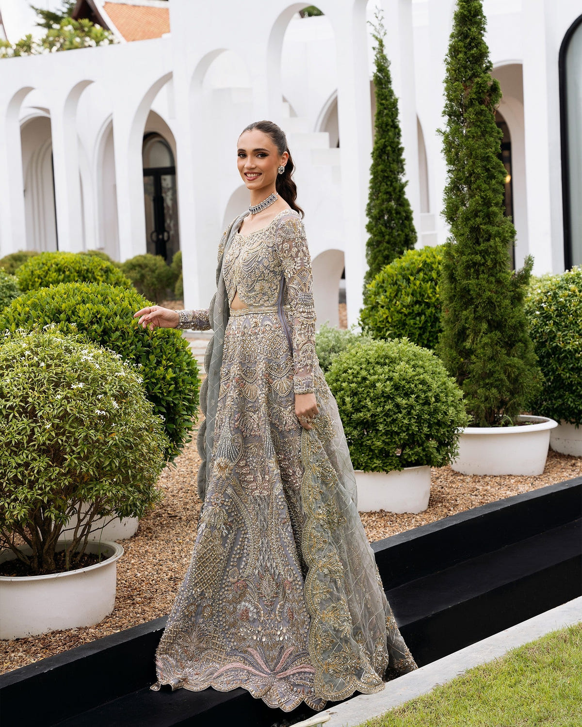 Mysie by Tahira | Aurea Luxury Formals | SOPH-Brand:Mysie by Tahira-Type:Ladies Clothes-Lavender Gray-Raw Silk-House of Maryam- Buy in UK, USA