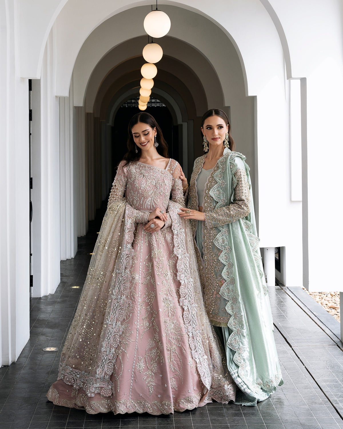 Mysie by Tahira | Aurea Luxury Formals | TANISHA-Brand:Mysie by Tahira-Type:Ladies Clothes-Salmon Pink-Raw Silk-House of Maryam- Buy in UK, USA