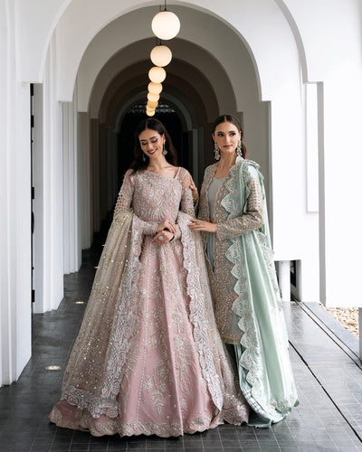 Mysie by Tahira | Aurea Luxury Formals | TANISHA-Brand:Mysie by Tahira-Type:Ladies Clothes-Salmon Pink-Raw Silk-House of Maryam- Buy in UK, USA