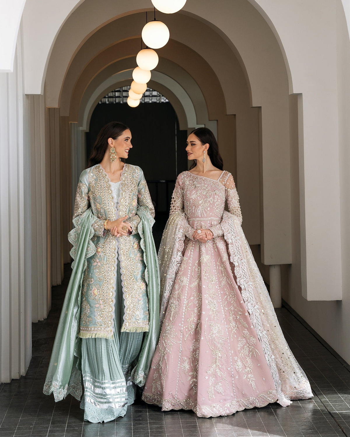 Mysie by Tahira | Aurea Luxury Formals | TANISHA-Brand:Mysie by Tahira-Type:Ladies Clothes-Salmon Pink-Raw Silk-House of Maryam- Buy in UK, USA
