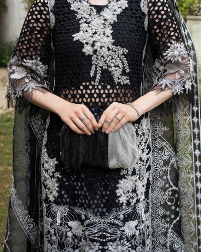 Mysie by Tahira | Eid Festive | ALTHEA-Brand:Mysie by Tahira-Type:Ladies Clothes-Black-Raw Silk-House of Maryam- Buy in UK, USA