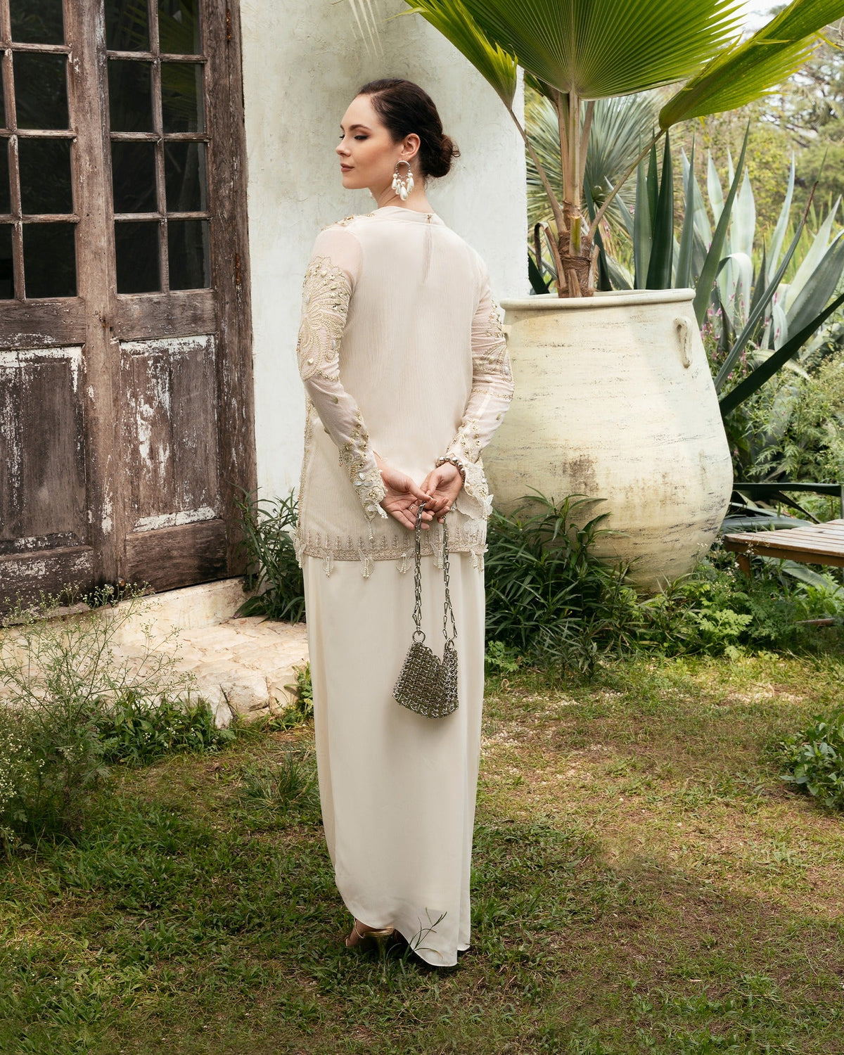 Mysie by Tahira | Eid Festive | ANGLICA-Brand:Mysie by Tahira-Type:Ladies Clothes-Off White-Raw Silk-House of Maryam- Buy in UK, USA