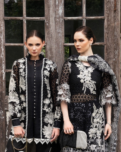 Mysie by Tahira | Eid Festive | APACHE-Brand:Mysie by Tahira-Type:Ladies Clothes-Black-Raw Silk-House of Maryam- Buy in UK, USA