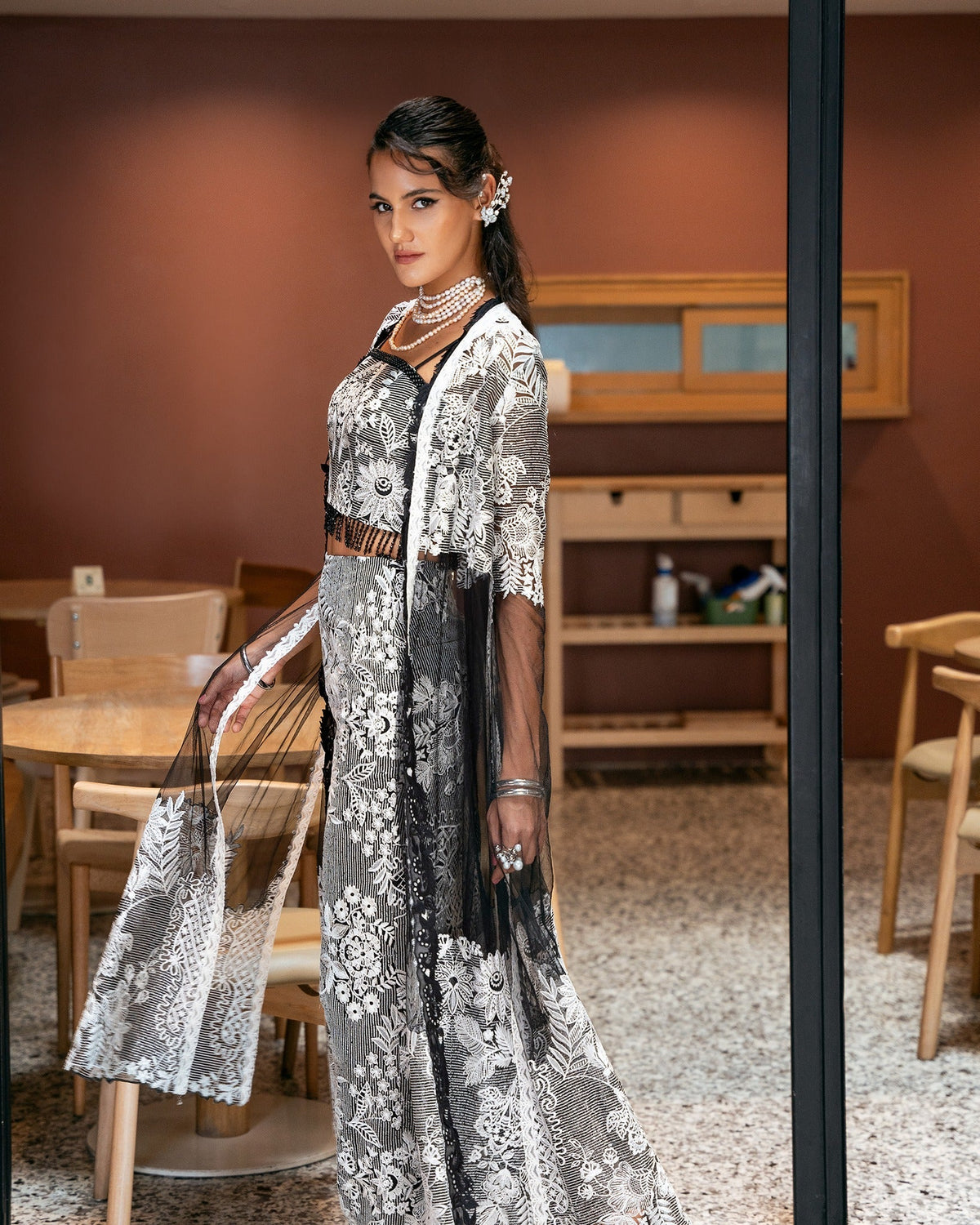 Mysie by Tahira | Eid Festive | MIRA-Brand:Mysie by Tahira-Type:Ladies Clothes-Black-Raw Silk-House of Maryam- Buy in UK, USA