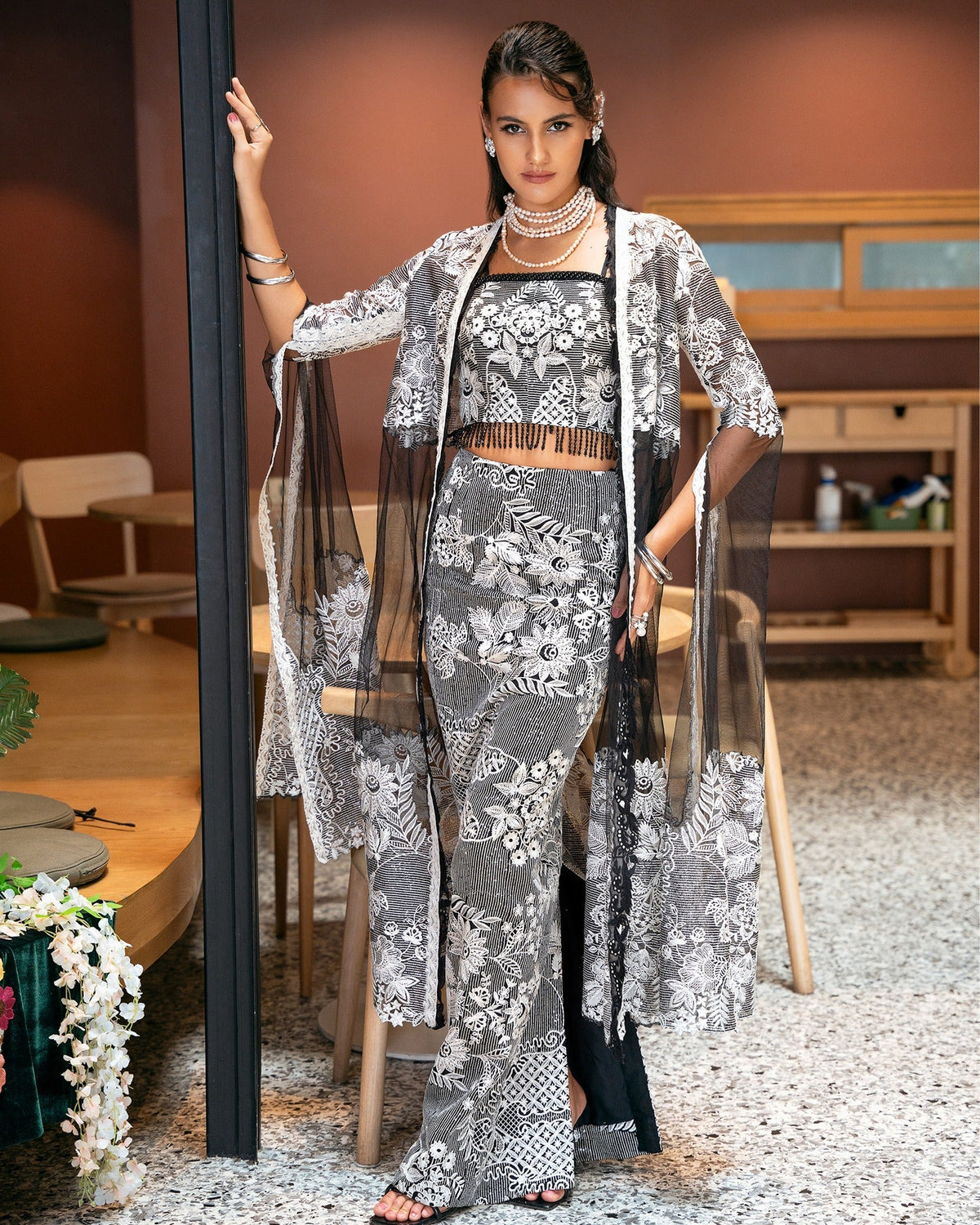 Mysie by Tahira | Eid Festive | MIRA-Brand:Mysie by Tahira-Type:Ladies Clothes-Black-Raw Silk-House of Maryam- Buy in UK, USA