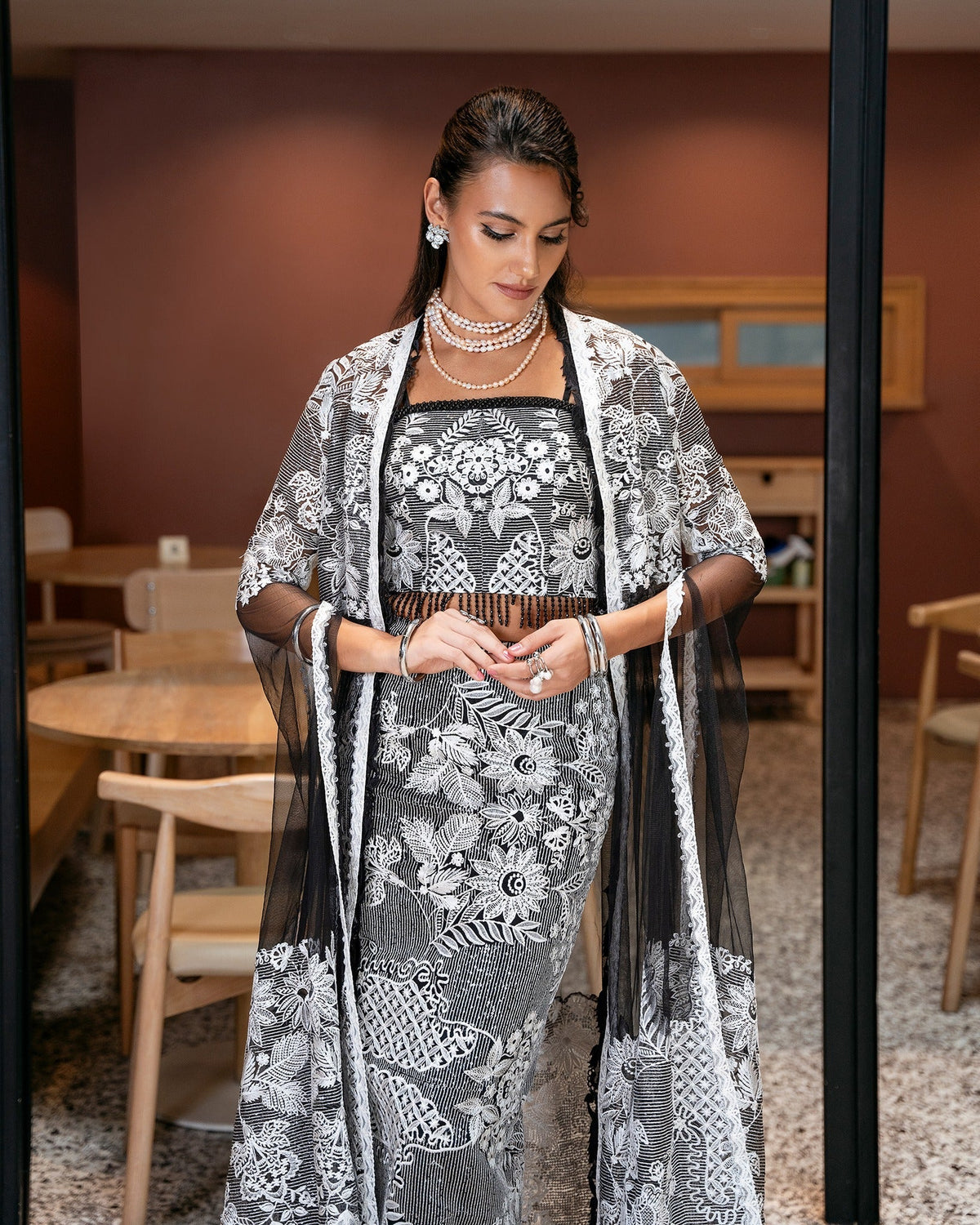 Mysie by Tahira | Eid Festive | MIRA-Brand:Mysie by Tahira-Type:Ladies Clothes-Black-Raw Silk-House of Maryam- Buy in UK, USA