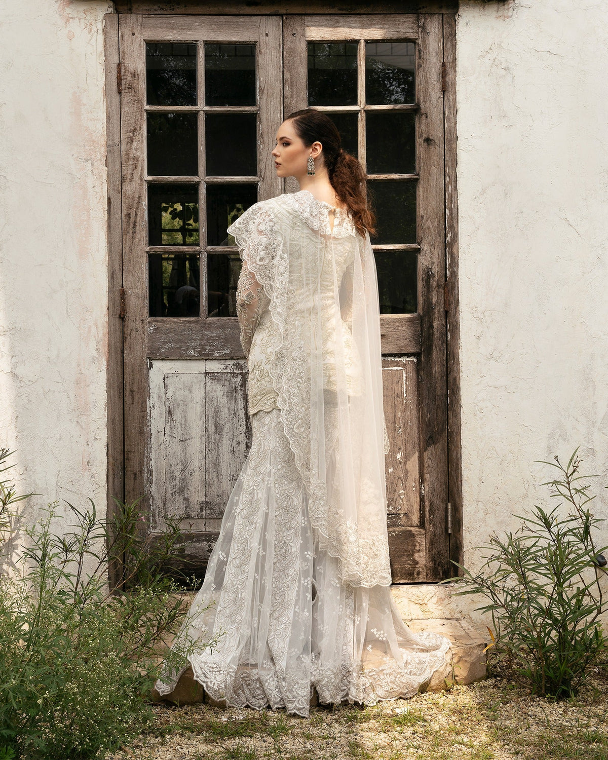 Mysie by Tahira | Eid Festive | NIHA-Brand:Mysie by Tahira-Type:Ladies Clothes-Off White-Net-House of Maryam- Buy in UK, USA