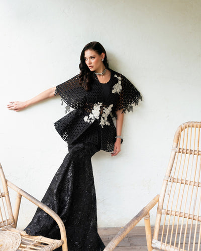 Mysie by Tahira | Eid Festive | SIRA-Brand:Mysie by Tahira-Type:Ladies Clothes-Black-Raw Silk-House of Maryam- Buy in UK, USA