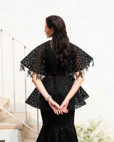 Mysie by Tahira | Eid Festive | SIRA-Brand:Mysie by Tahira-Type:Ladies Clothes-Black-Raw Silk-House of Maryam- Buy in UK, USA
