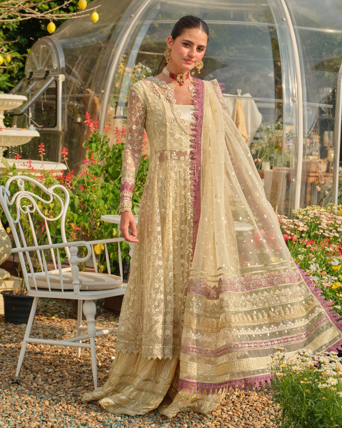 Mysie by Tahira | Wedding Formal Wears | AAMNAH-Brand:Mysie by Tahira-Type:Ladies Clothes-Butter Yellow-Net-House of Maryam- Buy in UK, USA