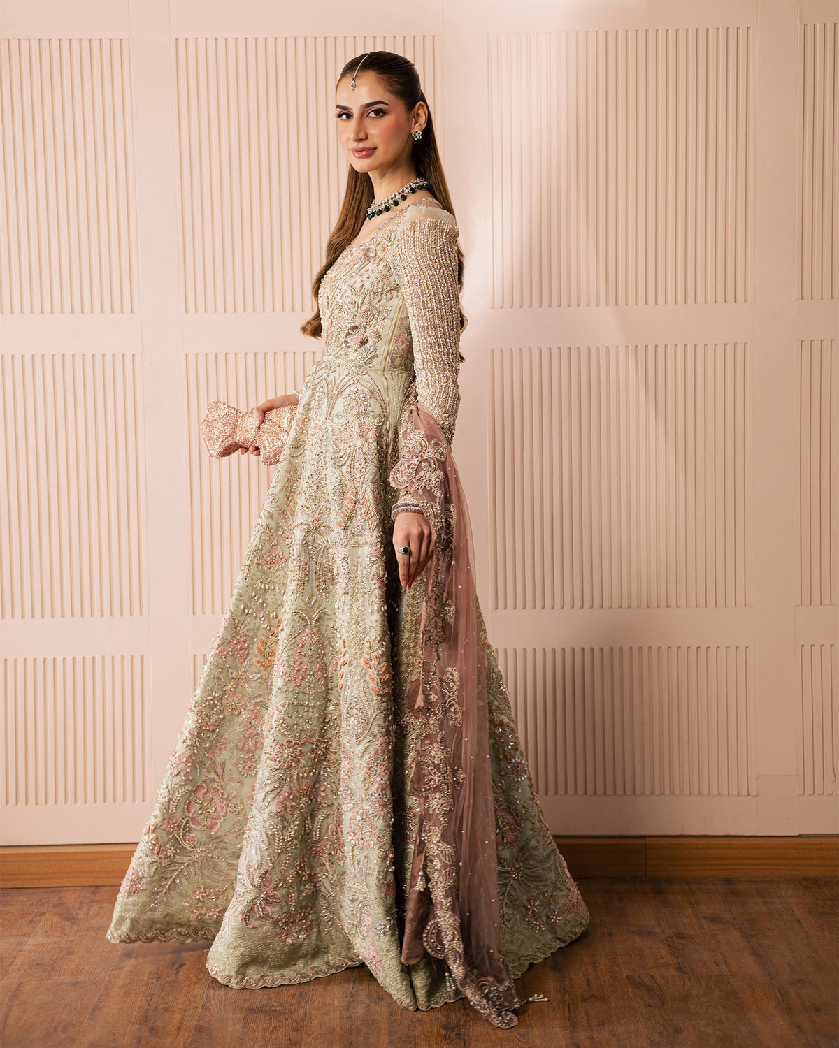 Mysie by Tahira | Wedding Formal Wears | ALIZEY-Brand:Mysie by Tahira-Type:Ladies Clothes-Mint-Organza-House of Maryam- Buy in UK, USA