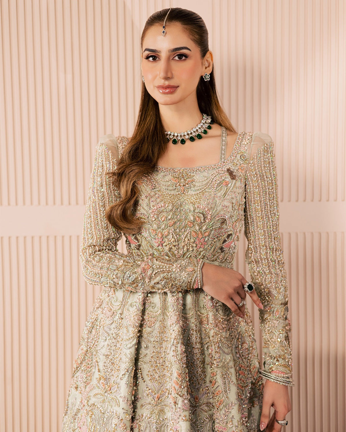 Mysie by Tahira | Wedding Formal Wears | ALIZEY-Brand:Mysie by Tahira-Type:Ladies Clothes-Mint-Organza-House of Maryam- Buy in UK, USA