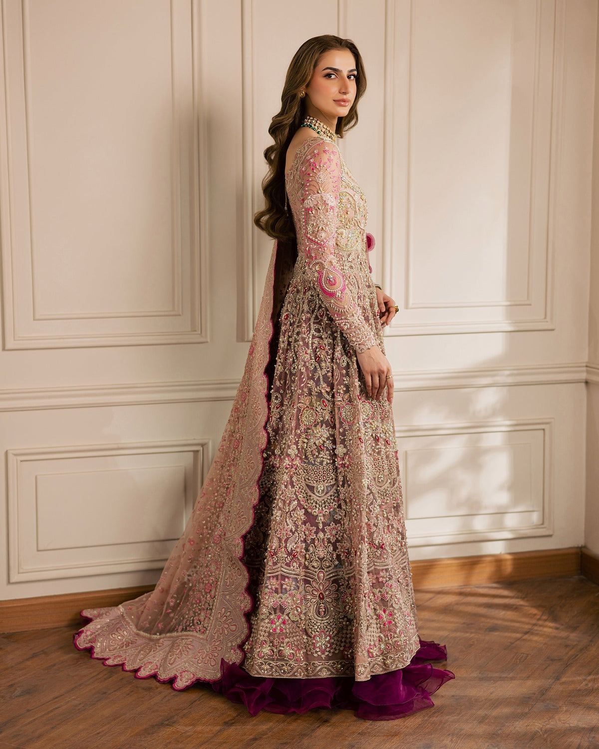 Mysie by Tahira | Wedding Formal Wears | ANAMIKA-Brand:Mysie by Tahira-Type:Ladies Clothes-Magenta-Organza-House of Maryam- Buy in UK, USA
