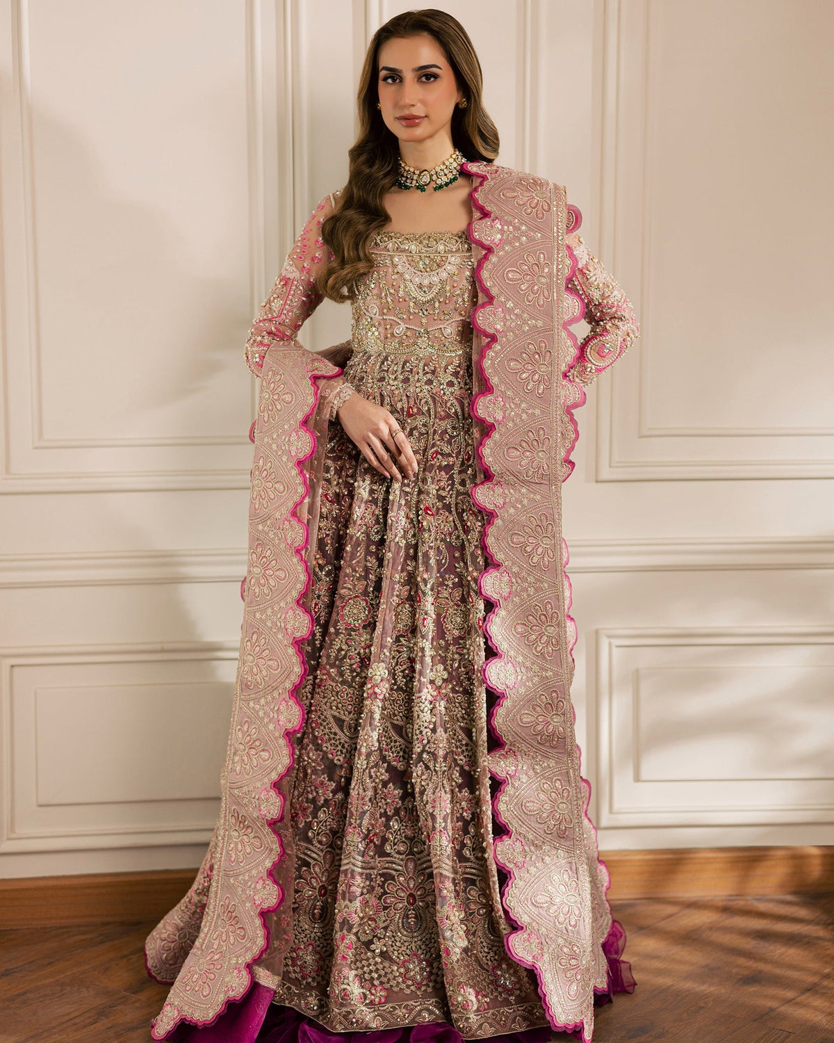 Mysie by Tahira | Wedding Formal Wears | ANAMIKA-Brand:Mysie by Tahira-Type:Ladies Clothes-Magenta-Organza-House of Maryam- Buy in UK, USA