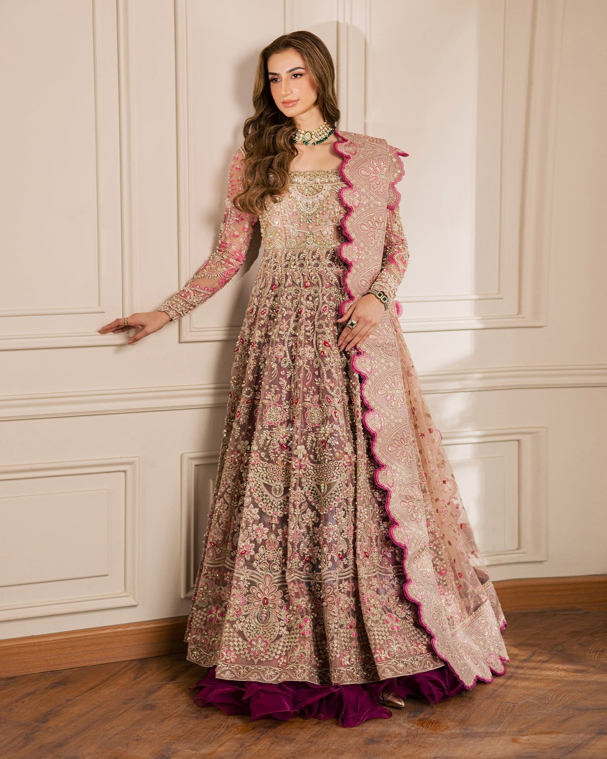 Mysie by Tahira | Wedding Formal Wears | ANAMIKA-Brand:Mysie by Tahira-Type:Ladies Clothes-Magenta-Organza-House of Maryam- Buy in UK, USA