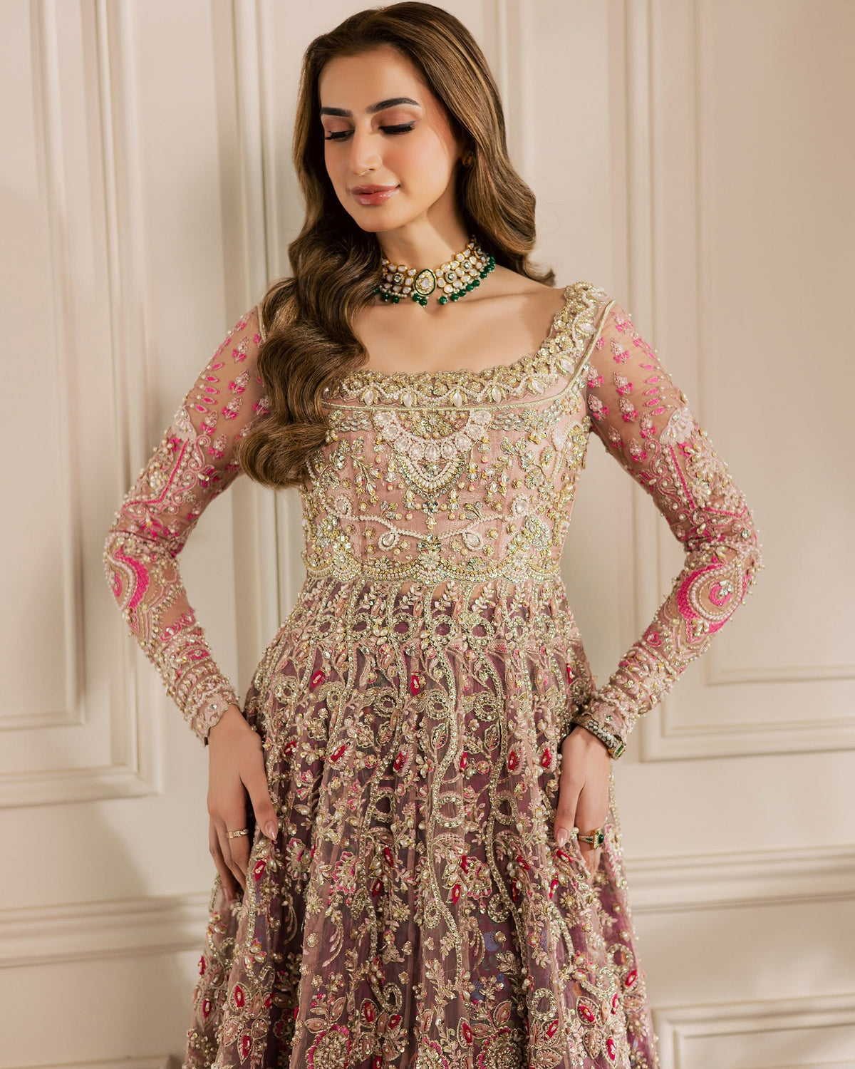 Mysie by Tahira | Wedding Formal Wears | ANAMIKA-Brand:Mysie by Tahira-Type:Ladies Clothes-Magenta-Organza-House of Maryam- Buy in UK, USA