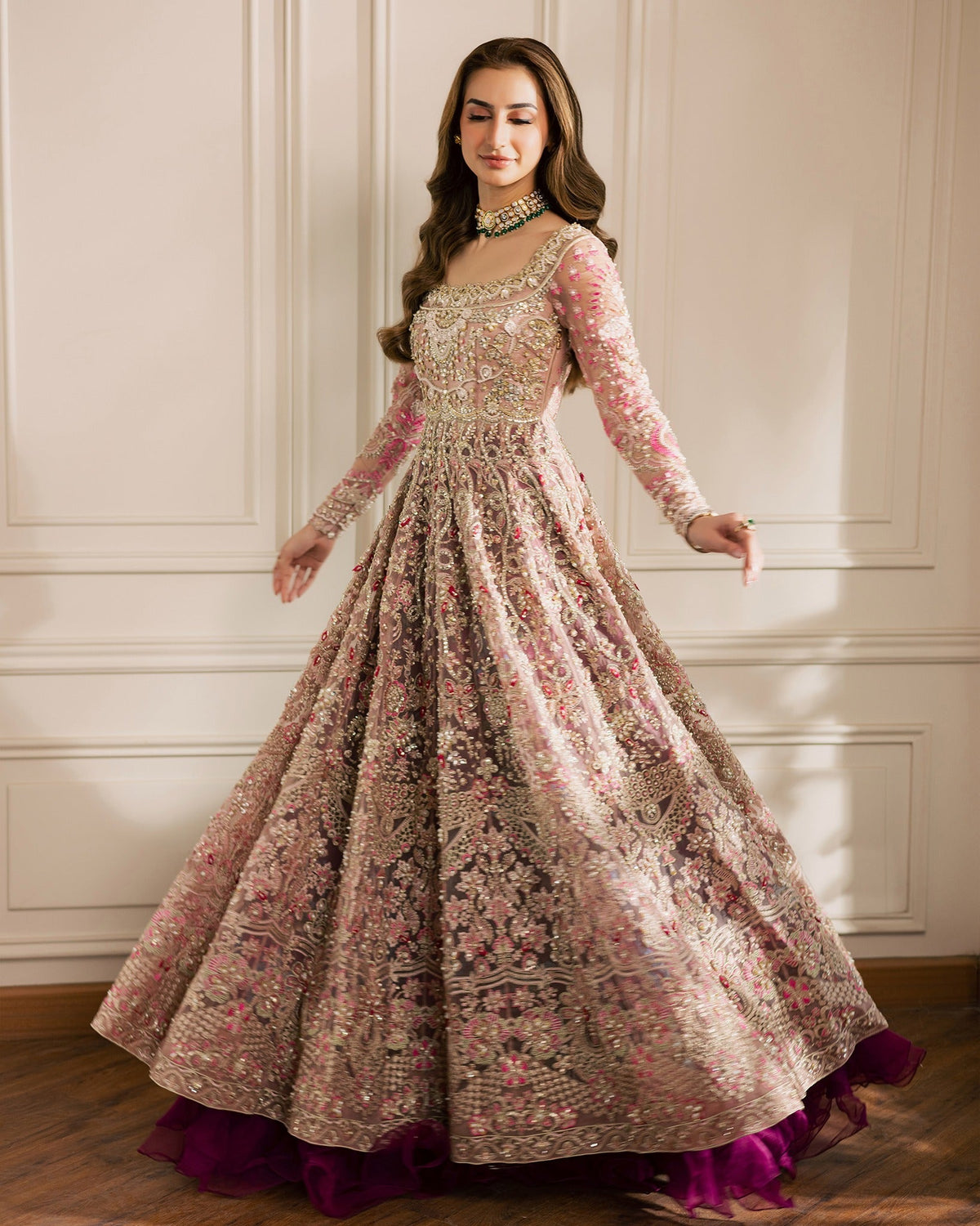 Mysie by Tahira | Wedding Formal Wears | ANAMIKA-Brand:Mysie by Tahira-Type:Ladies Clothes-Magenta-Organza-House of Maryam- Buy in UK, USA