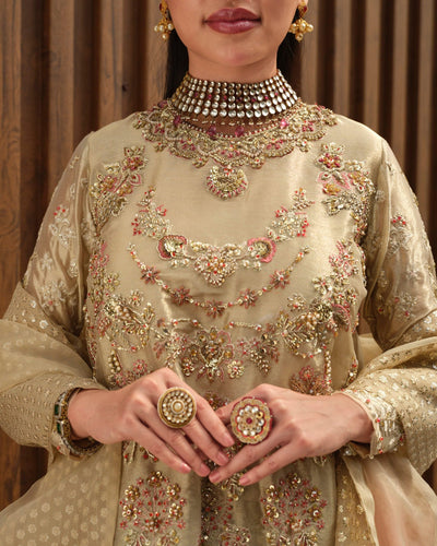 Mysie by Tahira | Wedding Formal Wears | ANUM-Brand:Mysie by Tahira-Type:Ladies Clothes-Gold-Tissue-House of Maryam- Buy in UK, USA